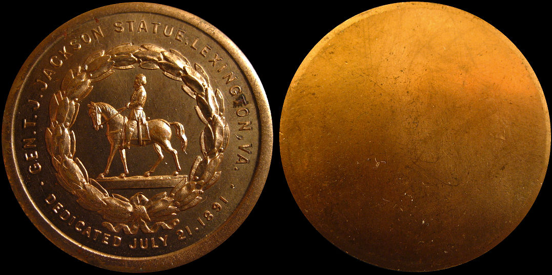 General Jackson Statue Dedication Lexington Virginia 1891 Medal