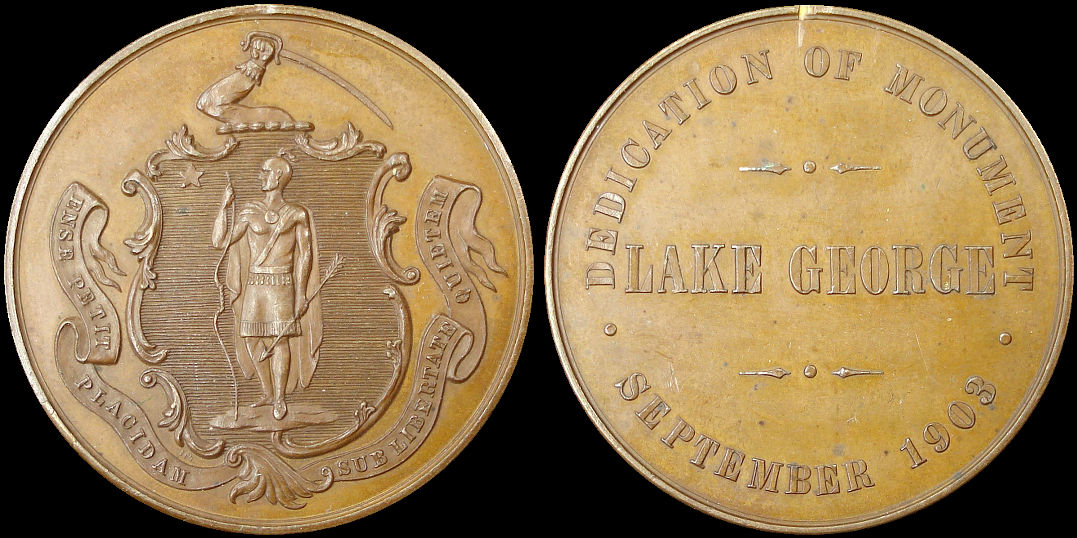 Lake George Monument Dedication Massachusetts Seal 1903 Medal