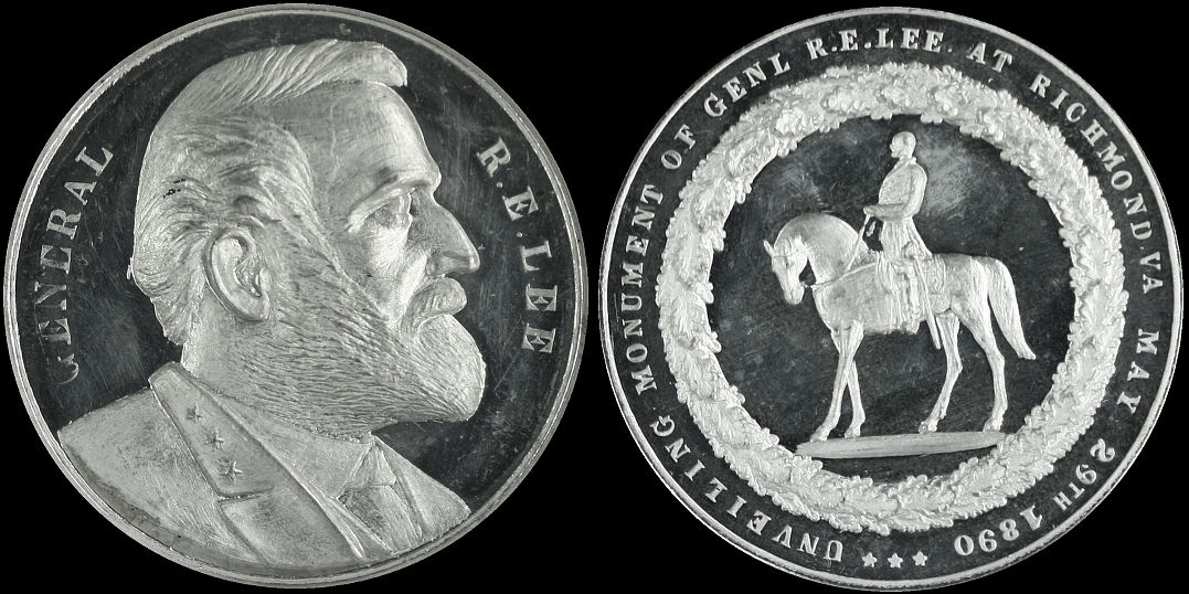 Unveiling R. E. Lee Monument Richmond Virginia Monument Avenue 1890 Medal