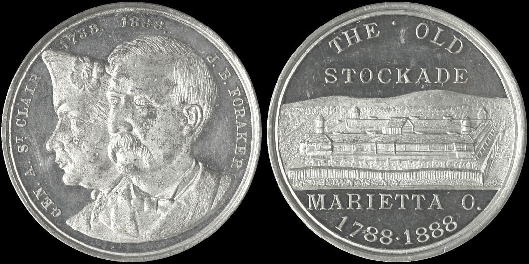 Marietta Ohio Saint Clair Foraker Stockade 1788 1888 Medal