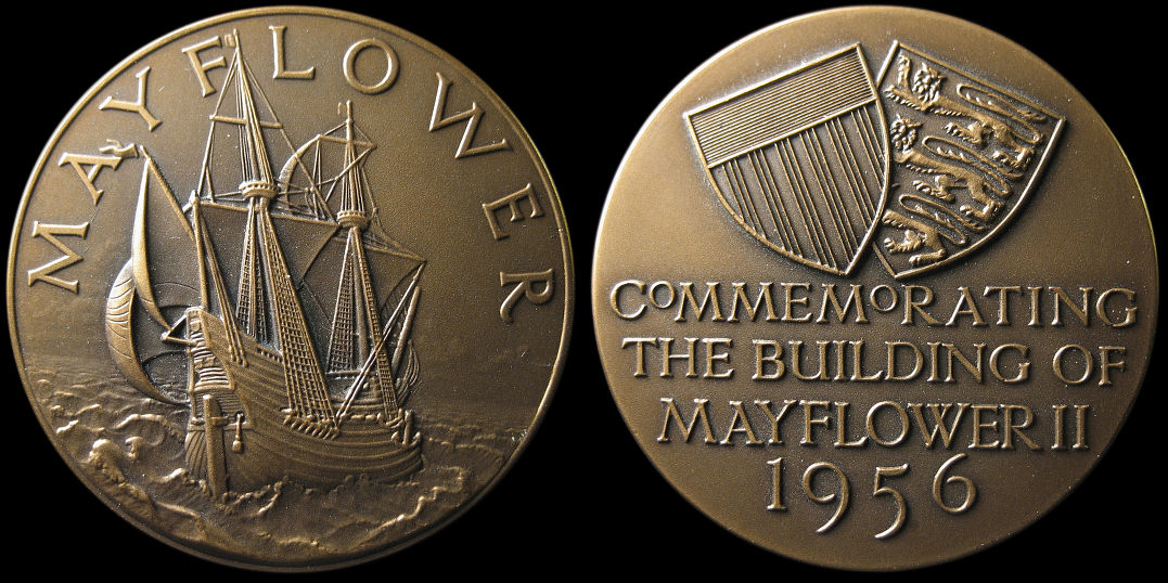 Commemorating The Building Of Mayflower II 1956 Medal