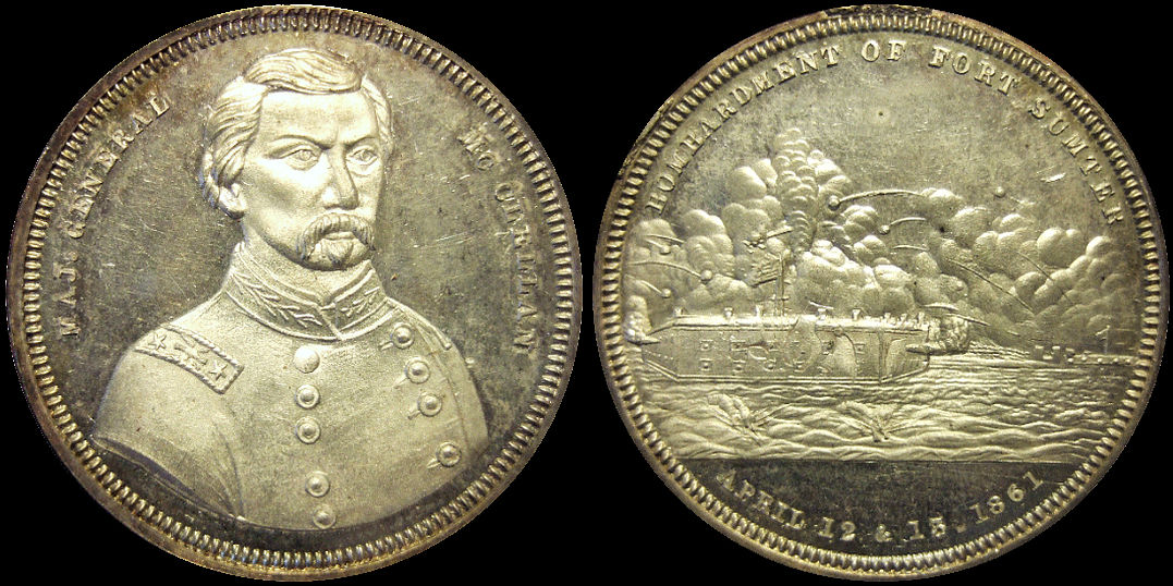 George McClellan Bombardment Fort Sumter 1861 Medal