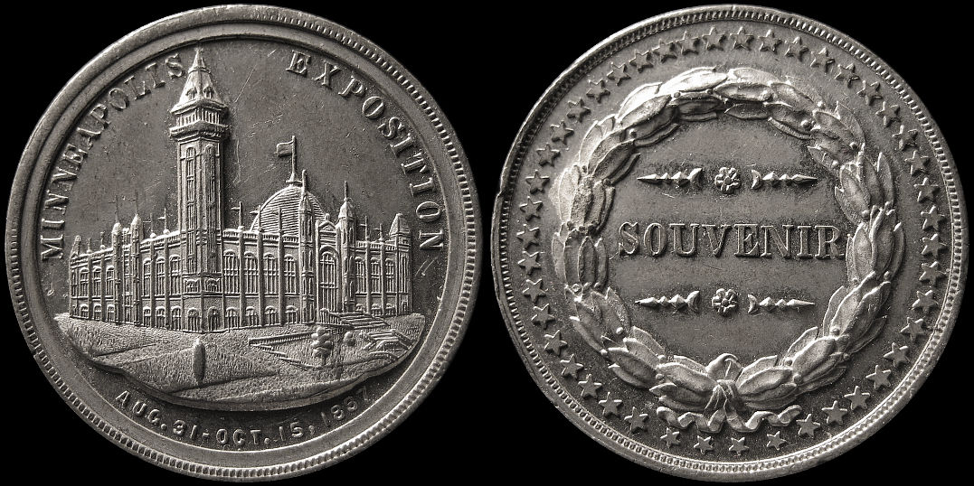 Minneapolis Exposition August to October 1887 Souvenir Medal