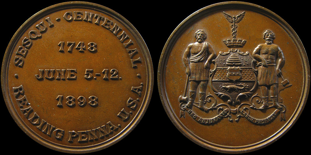 Sesqui-Centennial Reading Penna June 1898 Medal
