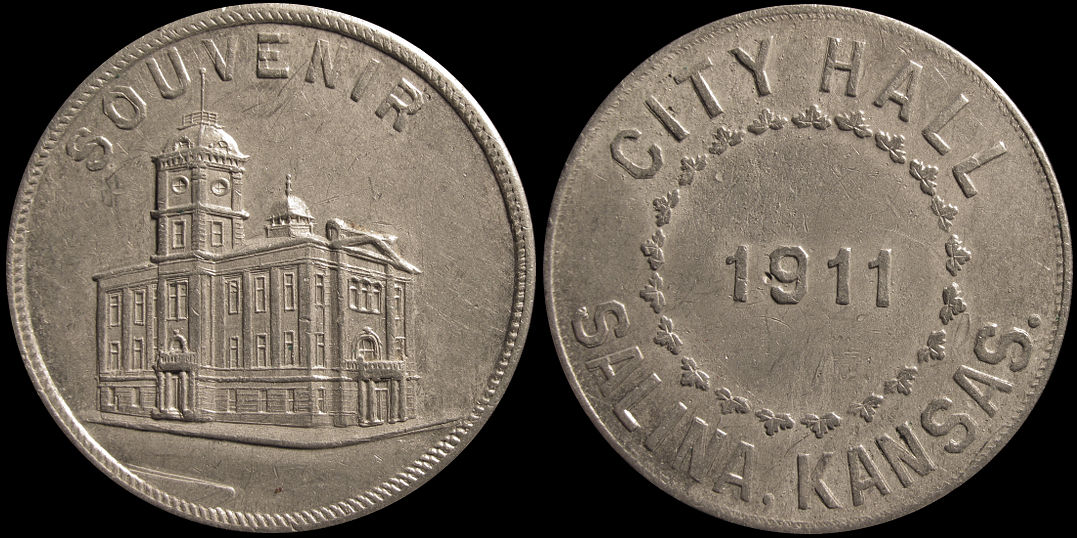 Salina Kansas Souvenir City Hall 1911 Medal