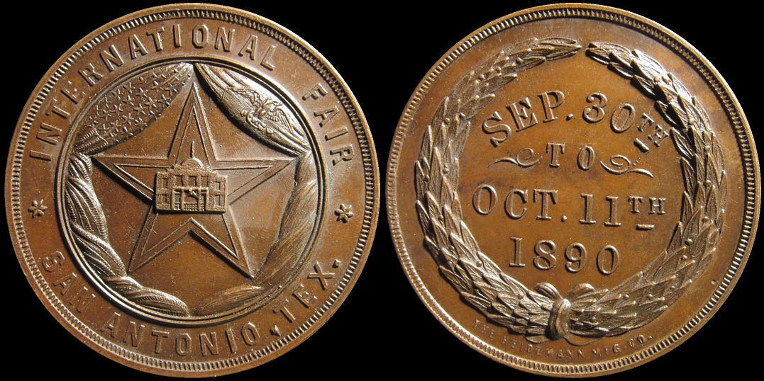 International Fair San Antonio Texas September 1890 Medal
