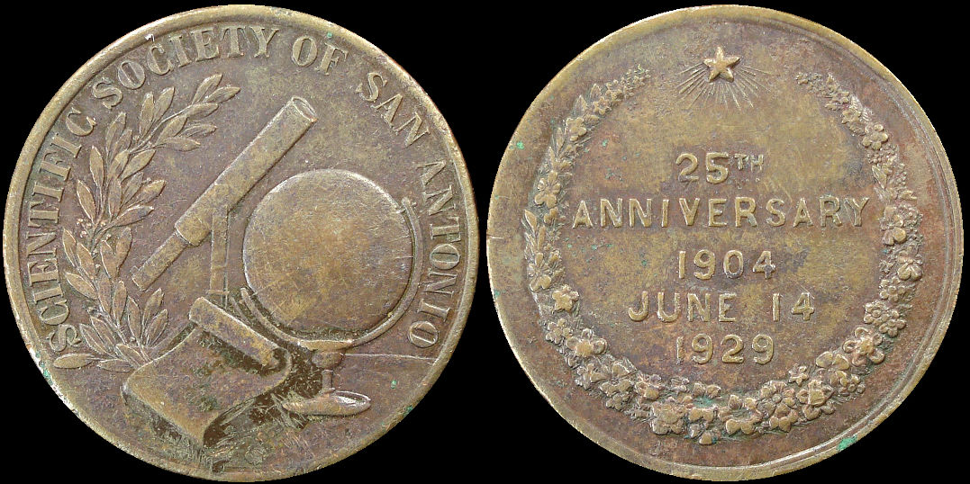 Scientific Society Of San Antonio 25th Anniversary 1929 Medal