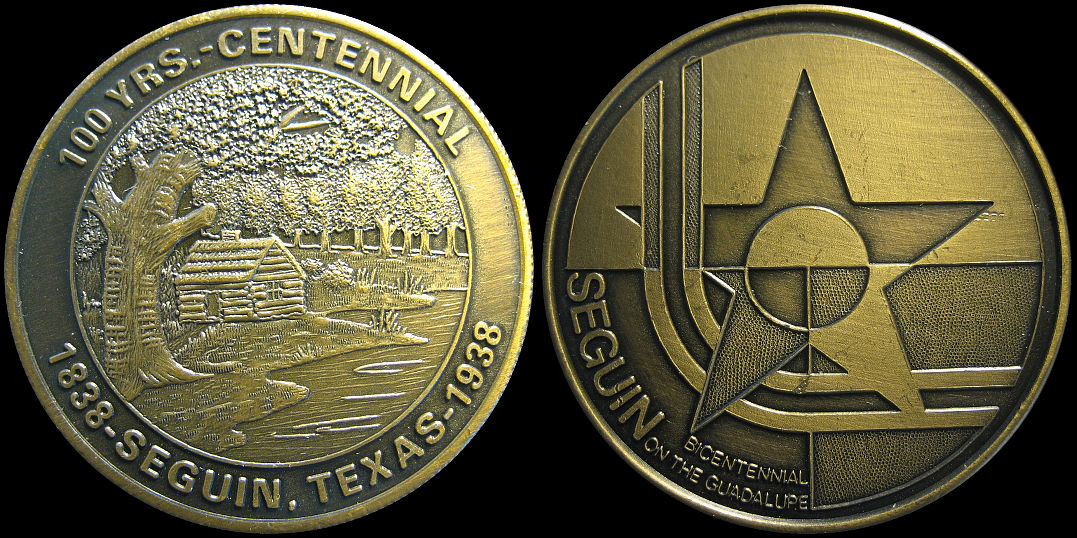 Sequin Texas Centennial and Bicentennial of the Guadalupe Medal
