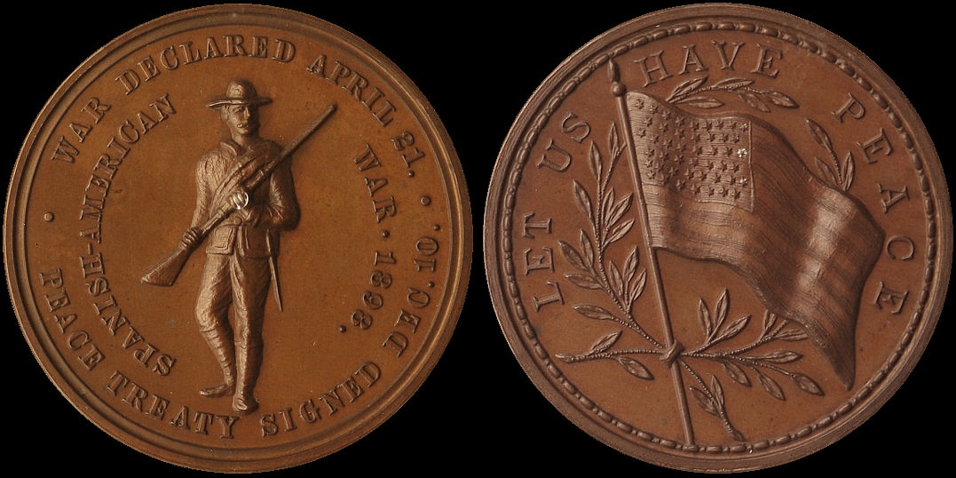 Spanish American War Declared Let Us Have Peace 1898 Medal