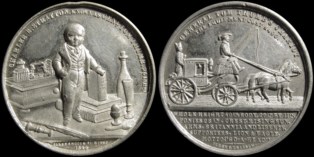 General Tom Thumb Charles Stratton Chariot P T Barnum Medal