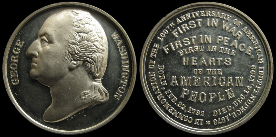 George Washington 1876 Anniversary of American Independence Medal