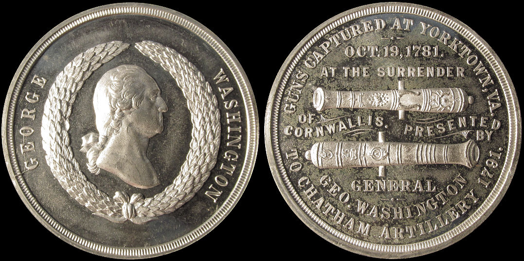 Washington Chatham Artillery Cornwallis Captured At Yorktown Medal