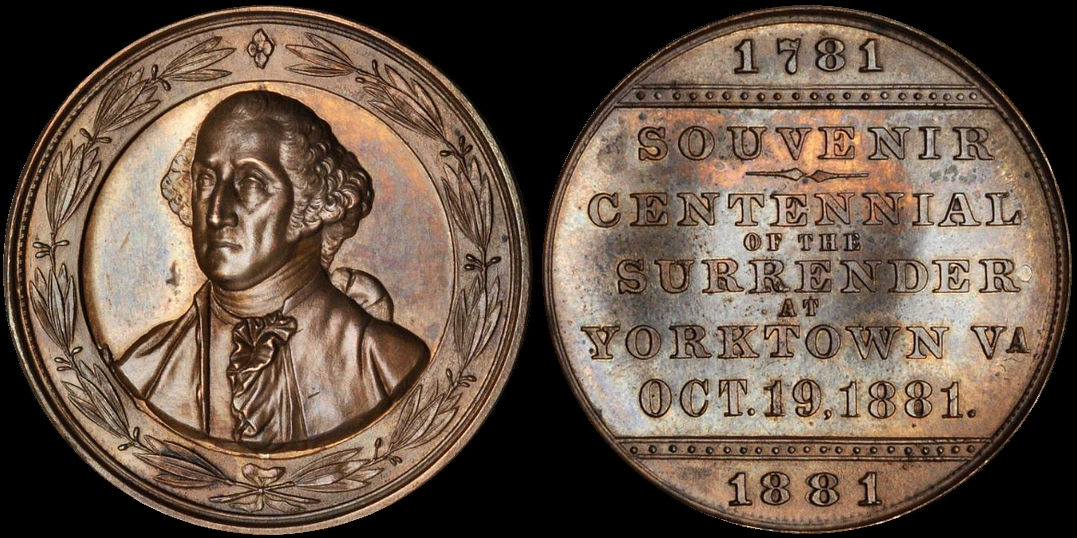 Washington Oct 19, 1881 Surrender At Yorktown 1771 Baker 451 Medal