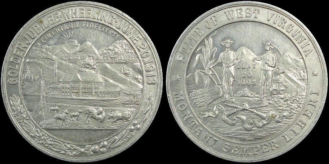 Golden Jubilee Wheeling West Virginia June 1913 Medal