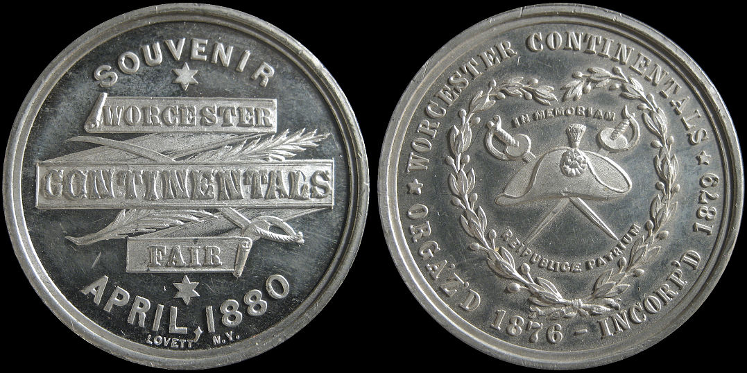 Worcester Continentals Benefit Fair April 1880 Medal
